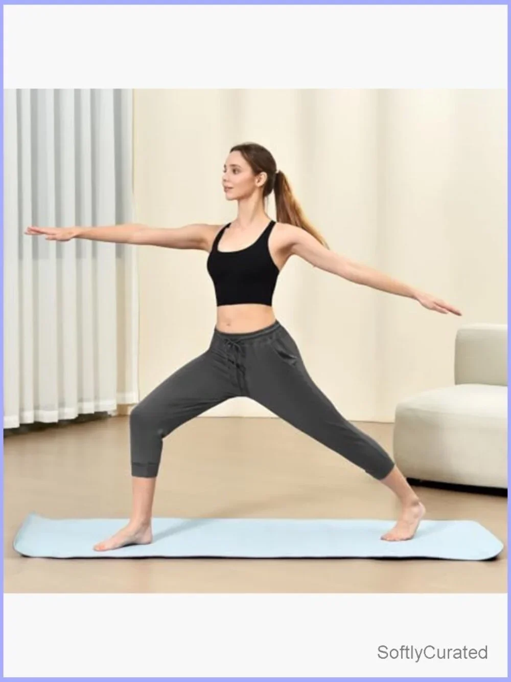 Cropped Joggers with Pockets, Drawstring Sweatpants for Women, High Rise, Ankle